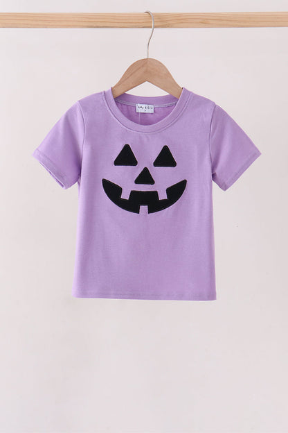Purple Jack-O-Lantern Applique Top