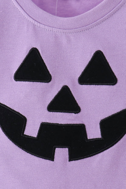 Purple Jack-O-Lantern Applique Top