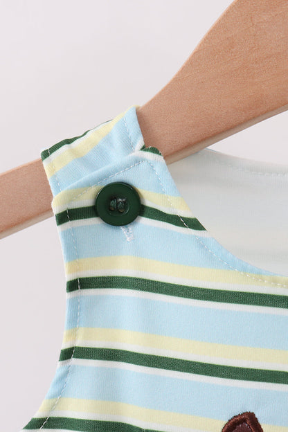 Blue Stripe Mallard Applique Jon Jon