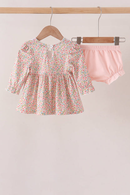 Floral Smocked Lace Bloomer Set