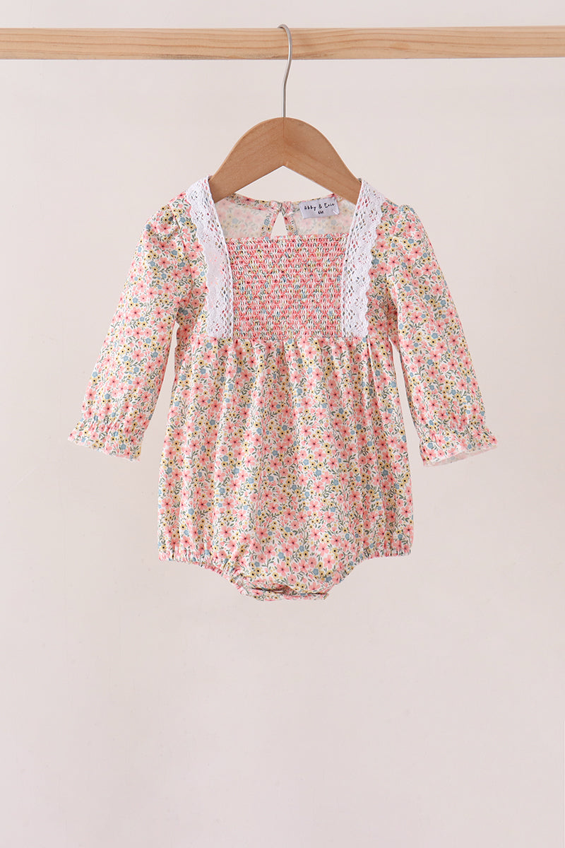 Floral Smocked Lace Bubble