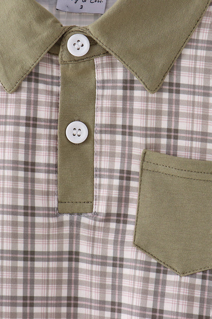 Oat Olive Plaid Button Shirt