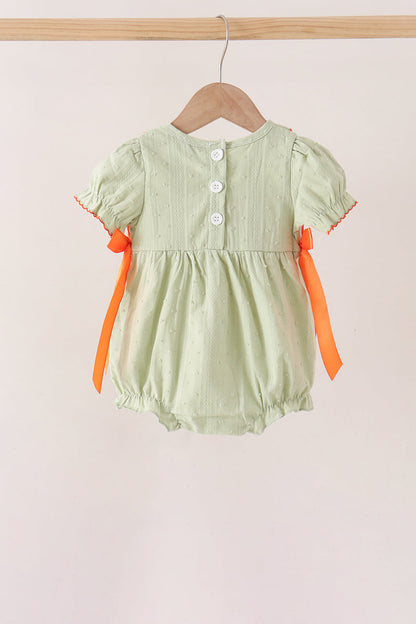 Green Pumpkin Smocked Ruffle Bubble