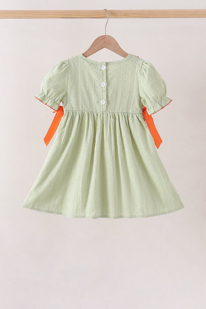 Green Pumpkin Smocked Dress