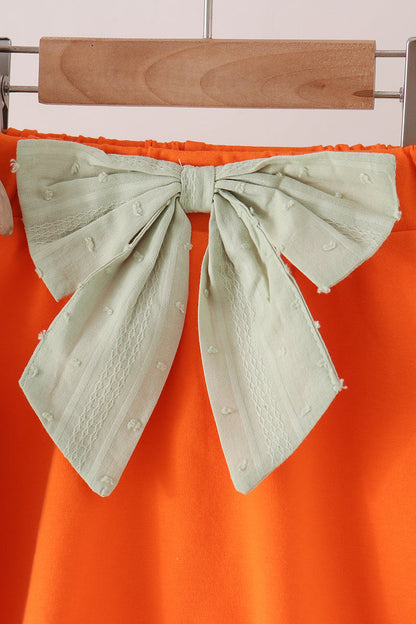 Green Pumpkin Smocked Skorts Set