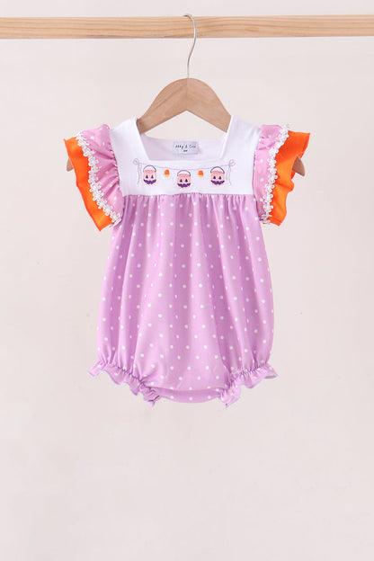 Purple Bucket Candy Embroidery Ruffle Bubble
