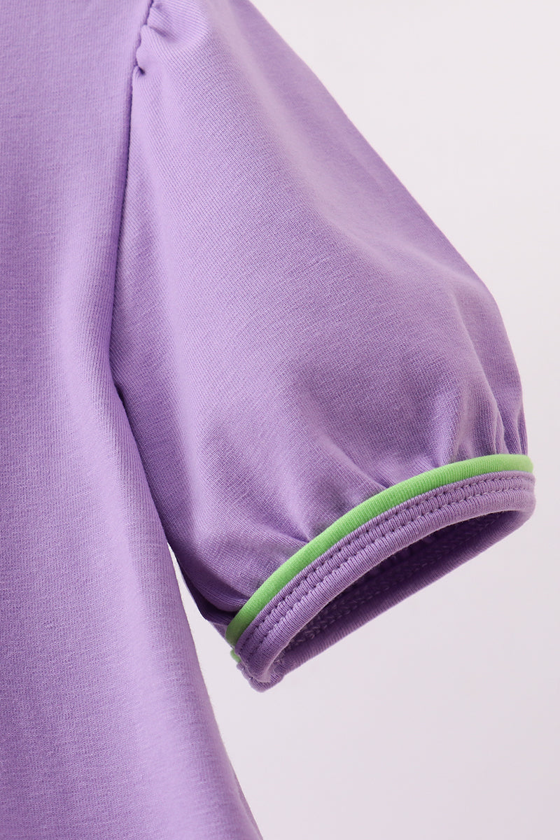 Purple witch applique dress