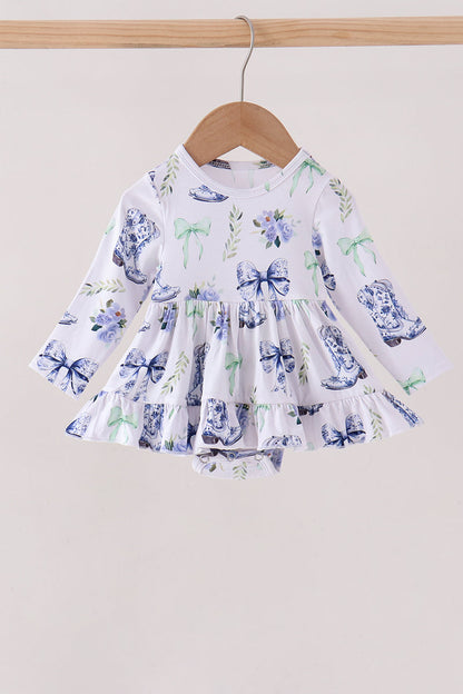 Blue Bow Boots Bubble