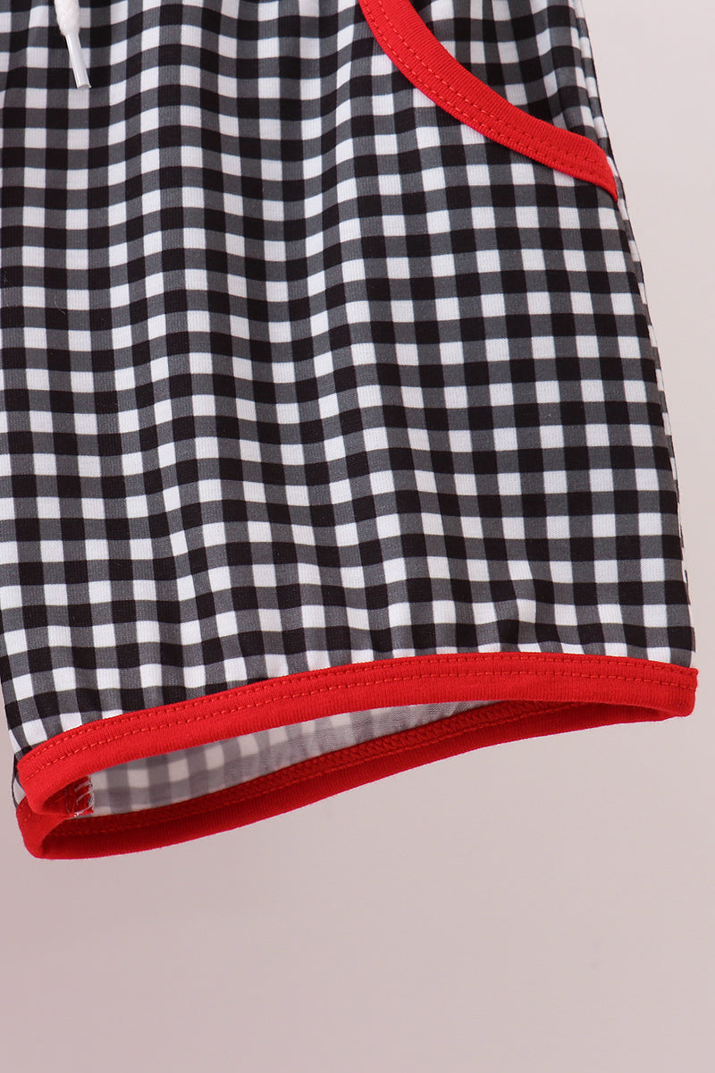 Red Georgia Applique Shorts Set