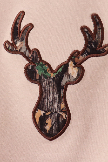 Gray Deer Applique Pants Set