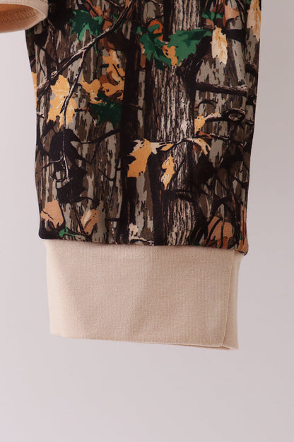 Gray Deer Applique Pants Set