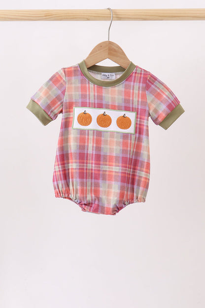 Camel Pumpkin Embroidery Plaid Bubble
