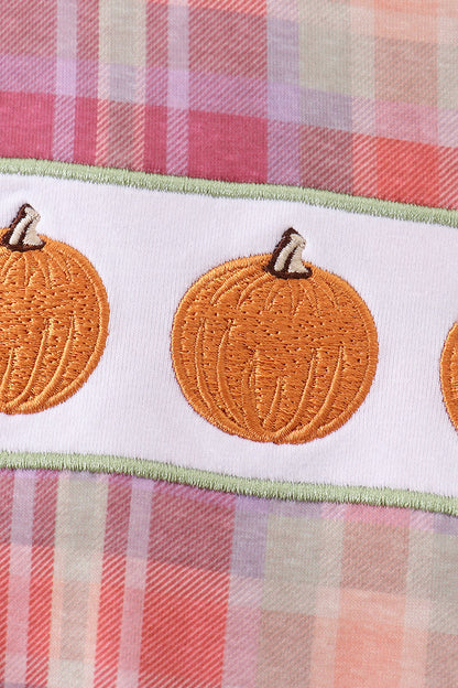 Camel Pumpkin Embroidery Plaid Bubble