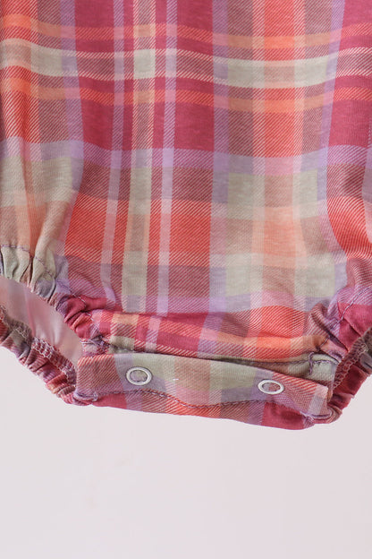 Camel Pumpkin Embroidery Plaid Bubble