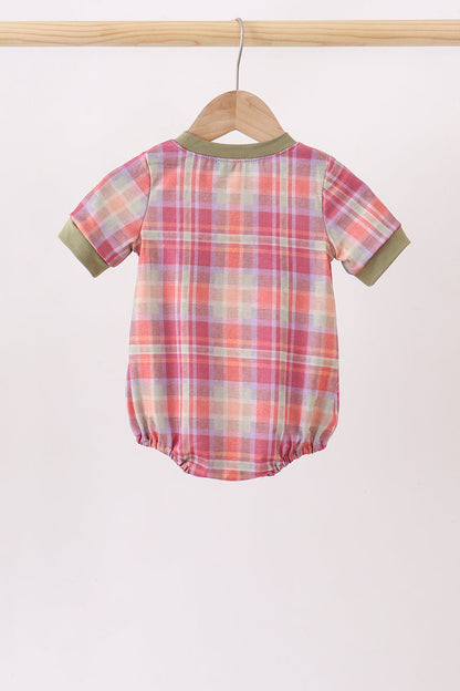 Camel Pumpkin Embroidery Plaid Bubble