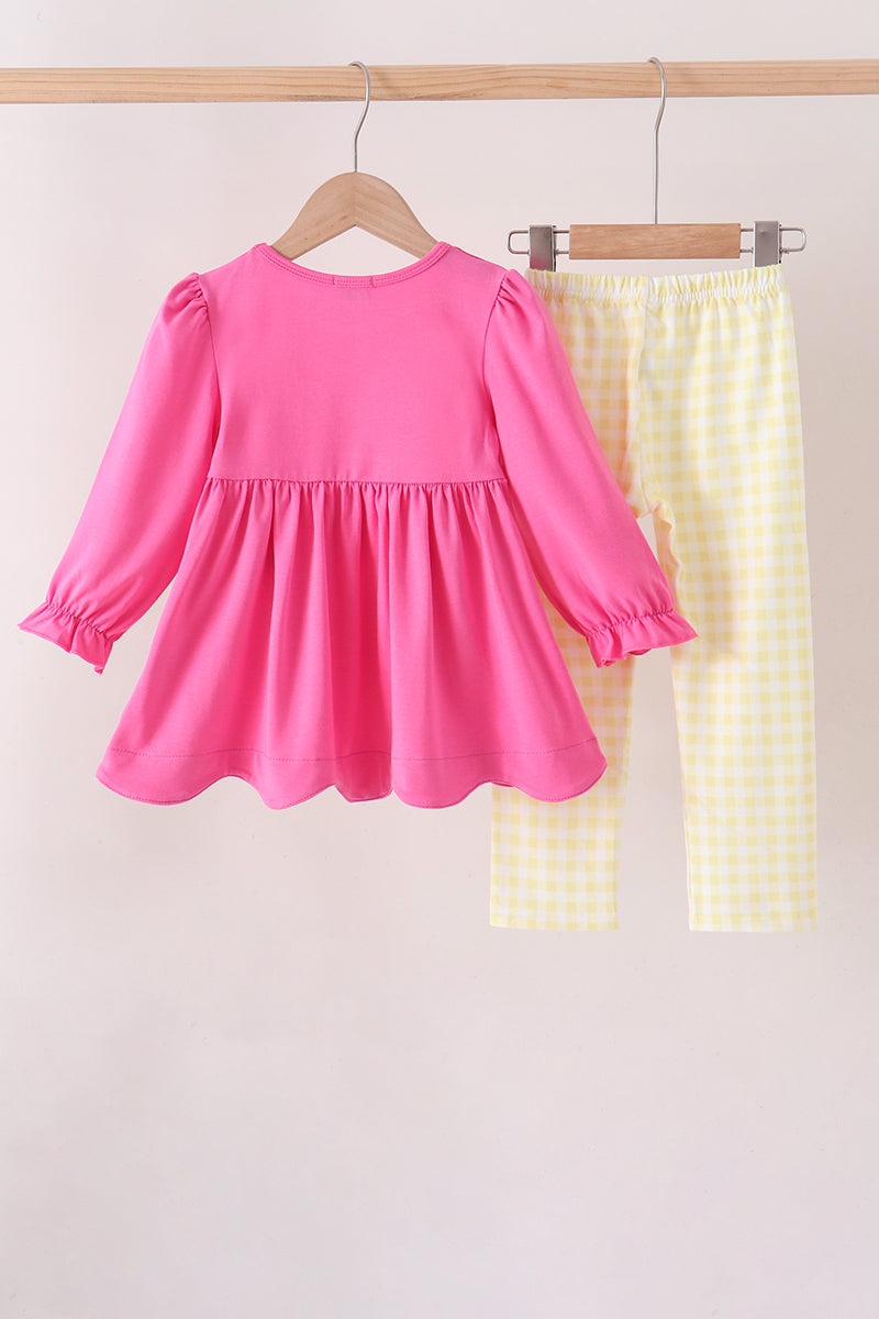 Pink shine for jesus embroidery pocket pants set