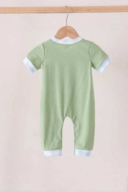 Green Pumpkin Embroidery Romper