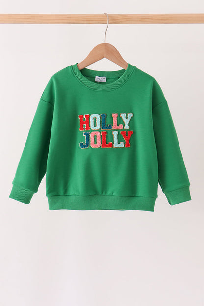 Green Holly Jolly French Knot Top