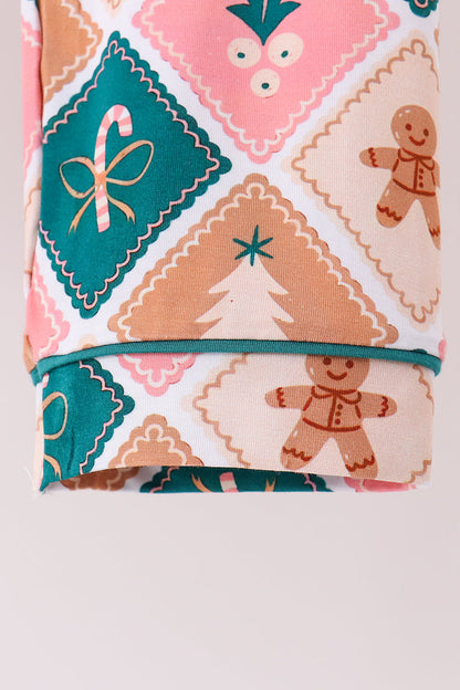 Green Gingerbread Bamboo Mom&me Pajama Set