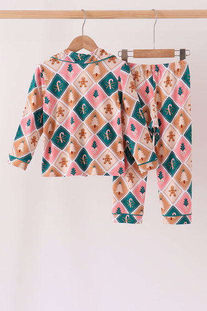Green Gingerbread Bamboo Mom&me Pajama Set
