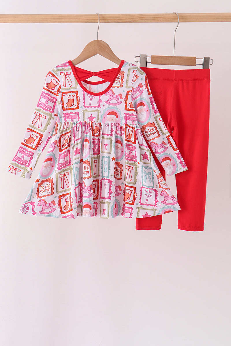 Red Santa Carousel Pajama Set