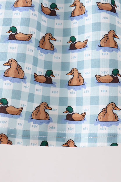 Blue mallard duck embroidery dress