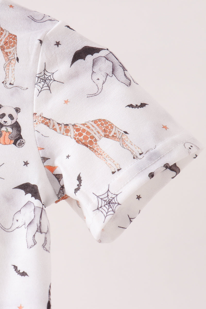 Brown zoo animal romper