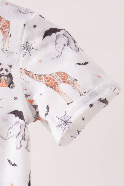 Brown zoo animal romper