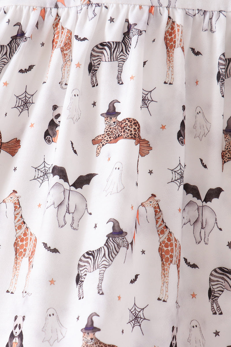 Brown zoo animal ruffle pants set