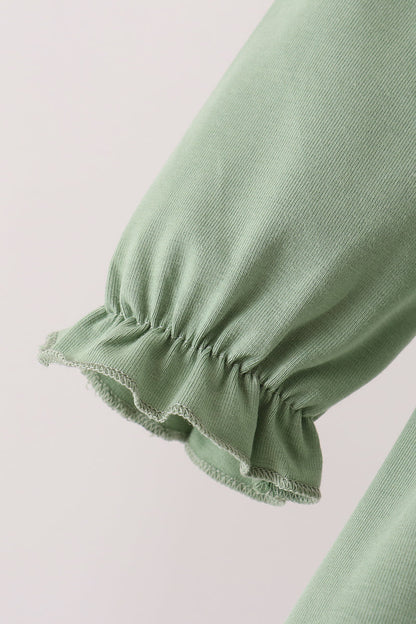 Green farm embroidery bloomer set