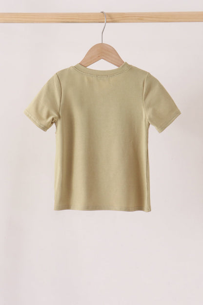 Sage pumpkin embroidery top