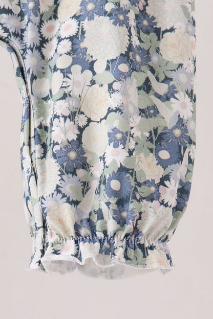 Vintage Floral Smocked Ruffle Romper Set