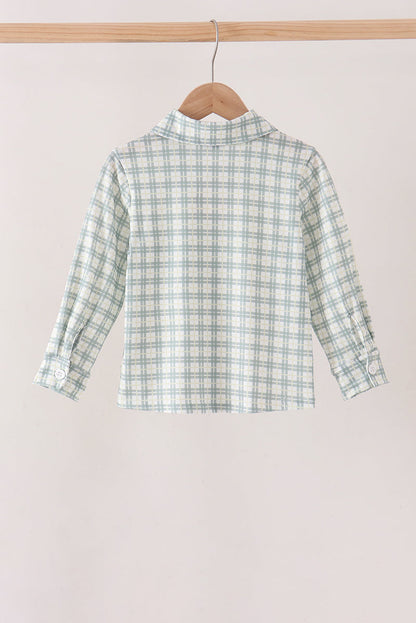 Sage plaid pocket button down shirt