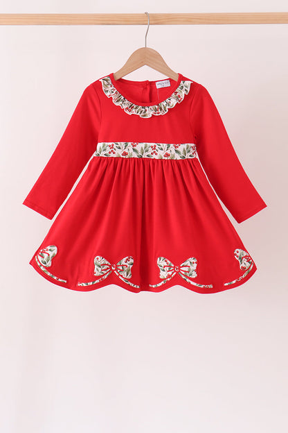 Red Bow Ruffle dress