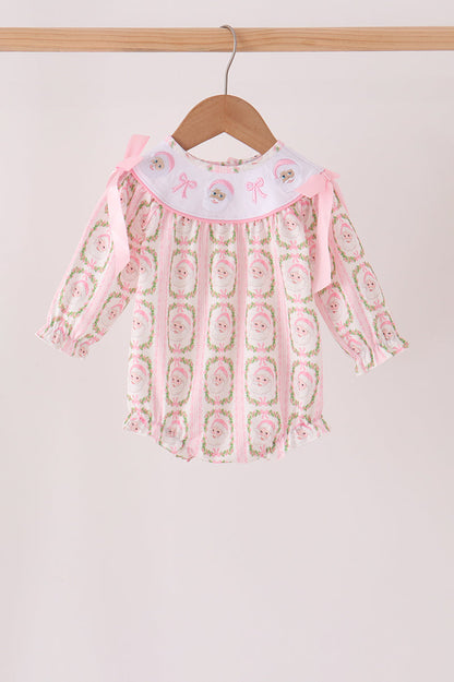 Pink santa bow embroidery bubble