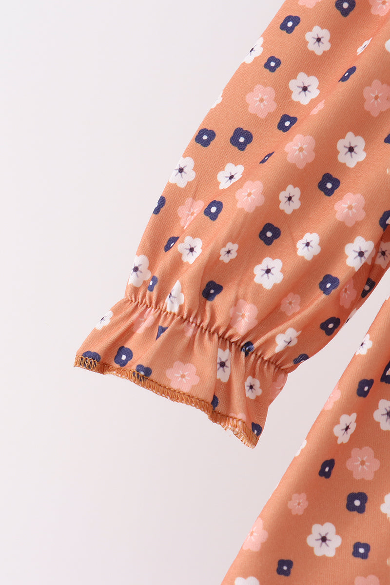 Fall floral print bloomer set