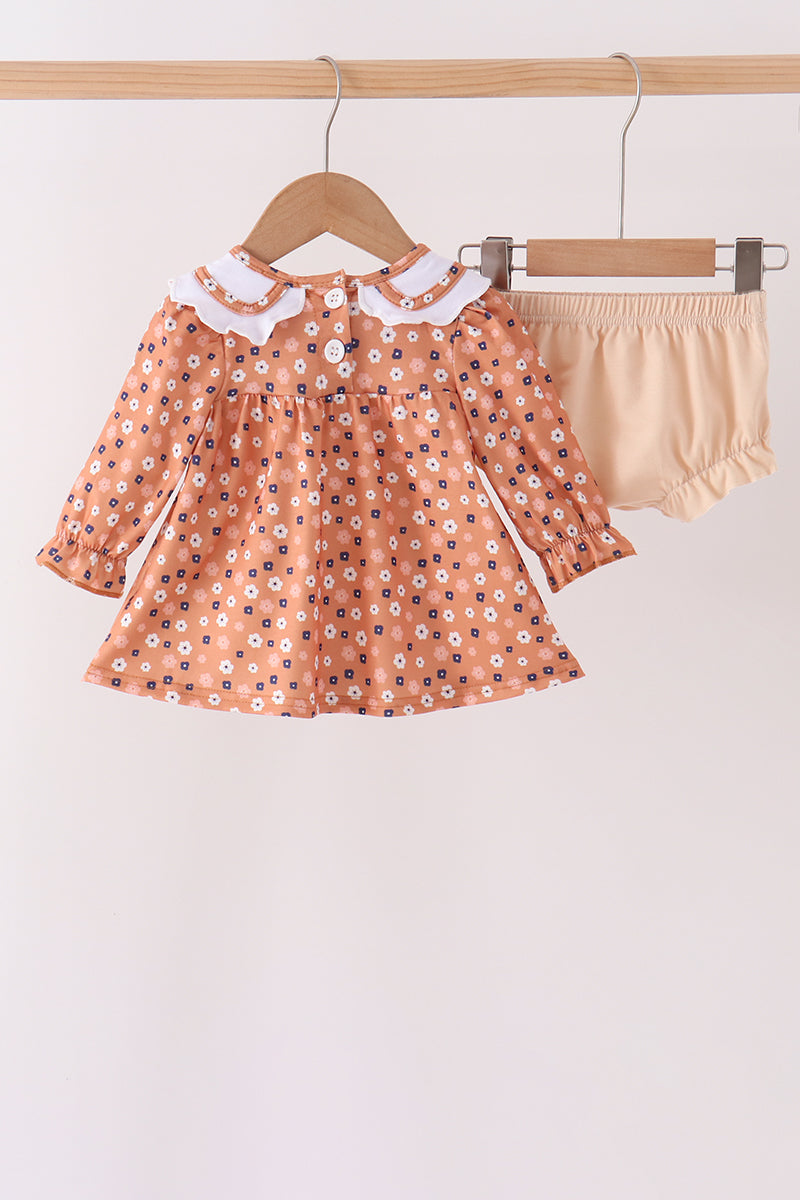 Fall floral print bloomer set