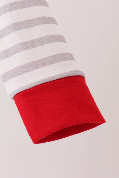 Gray Stripe Daddy's Helper Embroidery Bubble