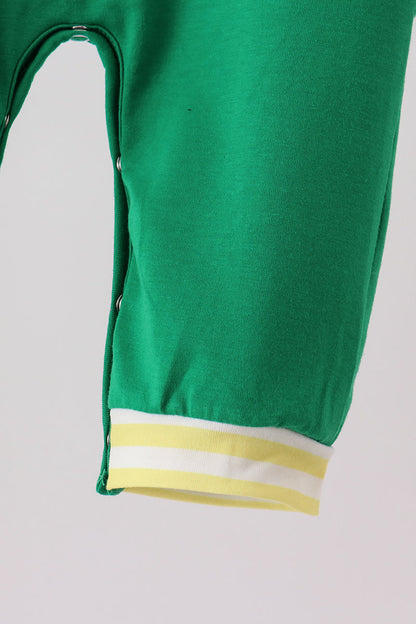 Green Farm Cow Embroidery Romper