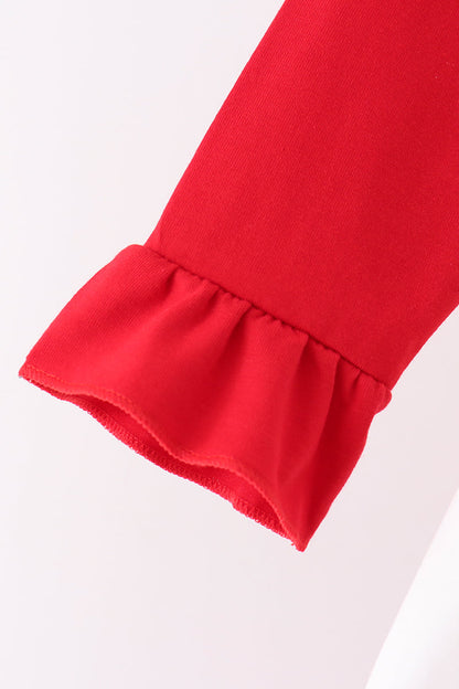 Red Nutcracker Ruffle Pants Set