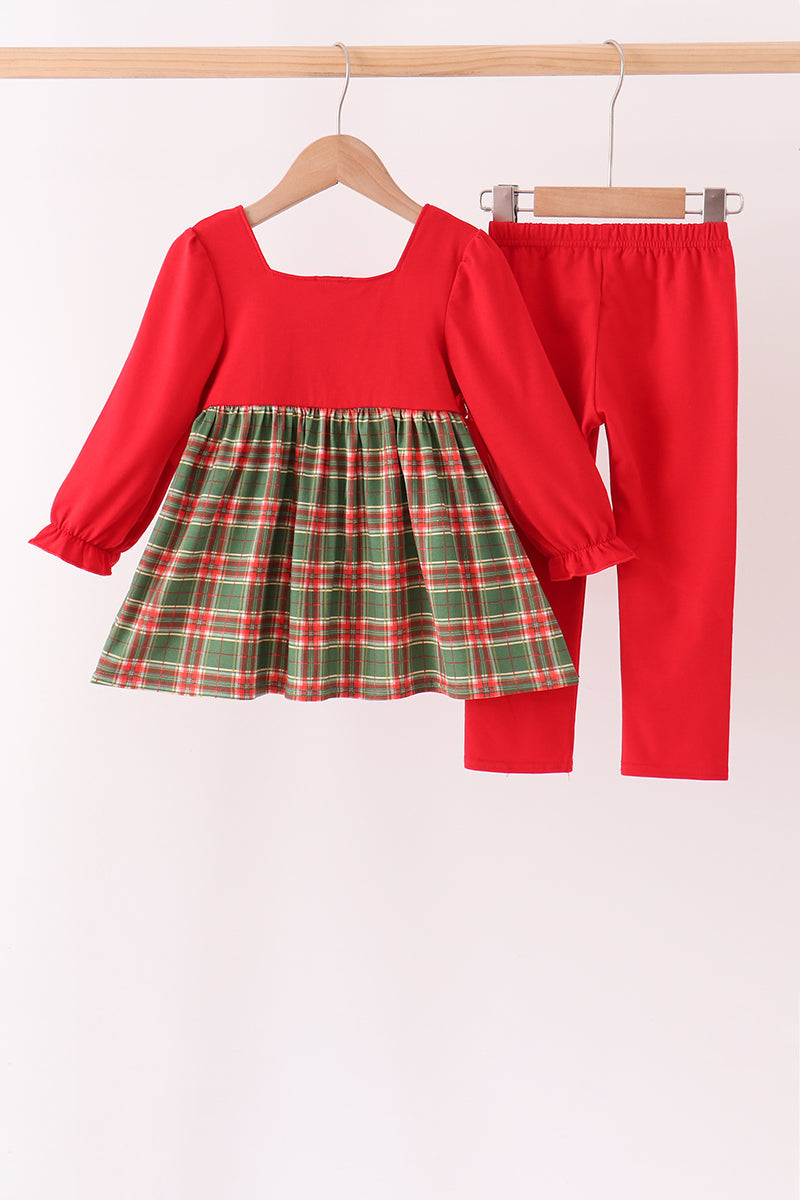 Red Grinch Smocked Pants Set