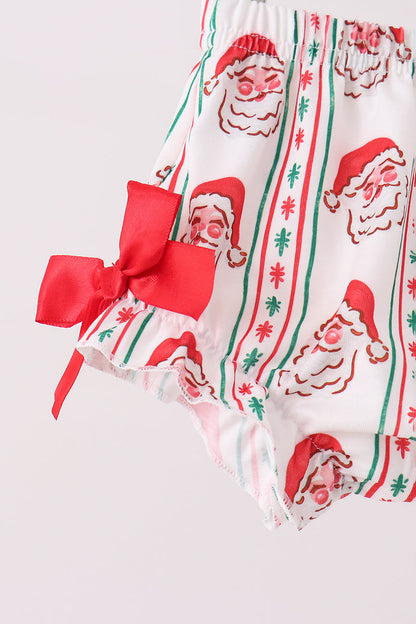 Green Santa Embroidery Bloomer Set
