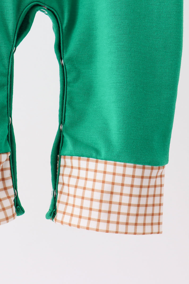 Green Gingerbread Embroidery Romper