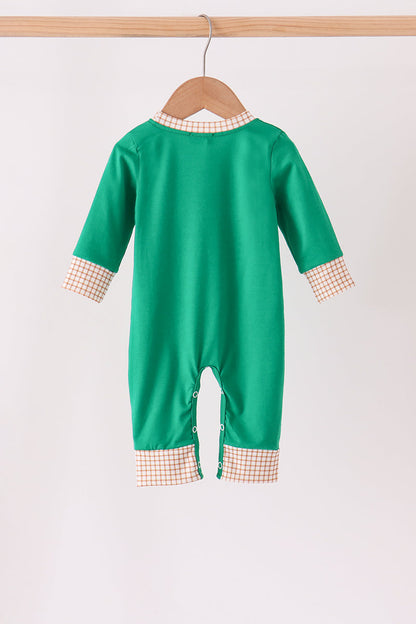 Green Gingerbread Embroidery Romper