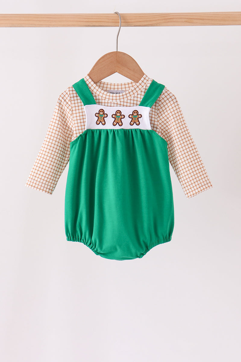 Green Gingerbread Embroidery 2pc Set