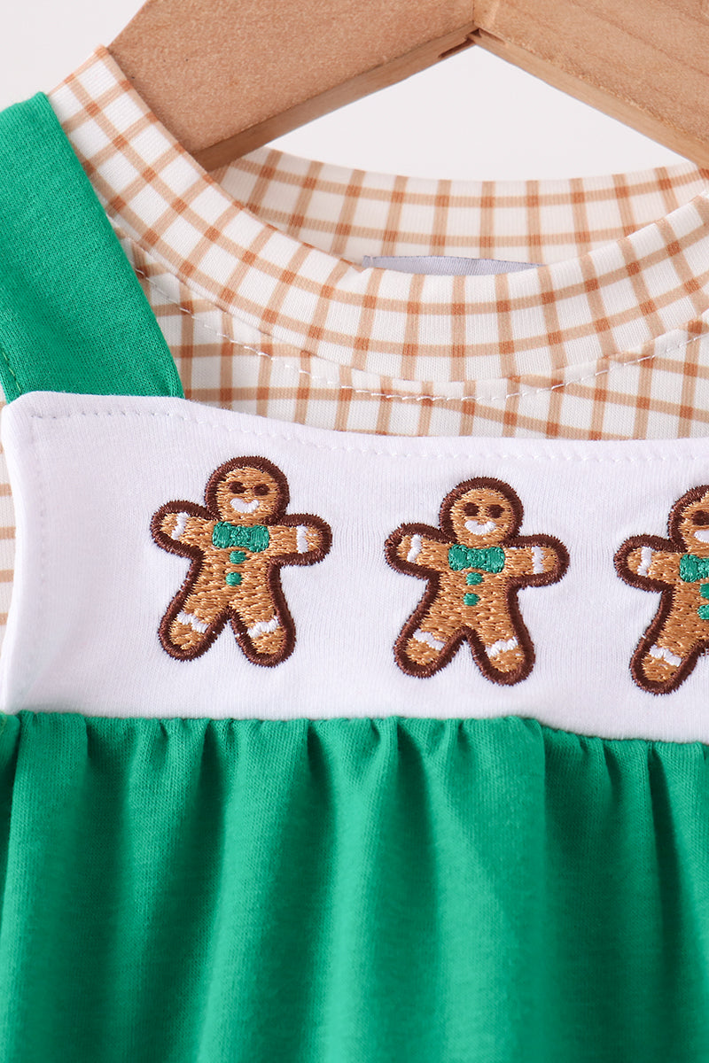 Green Gingerbread Embroidery 2pc Set