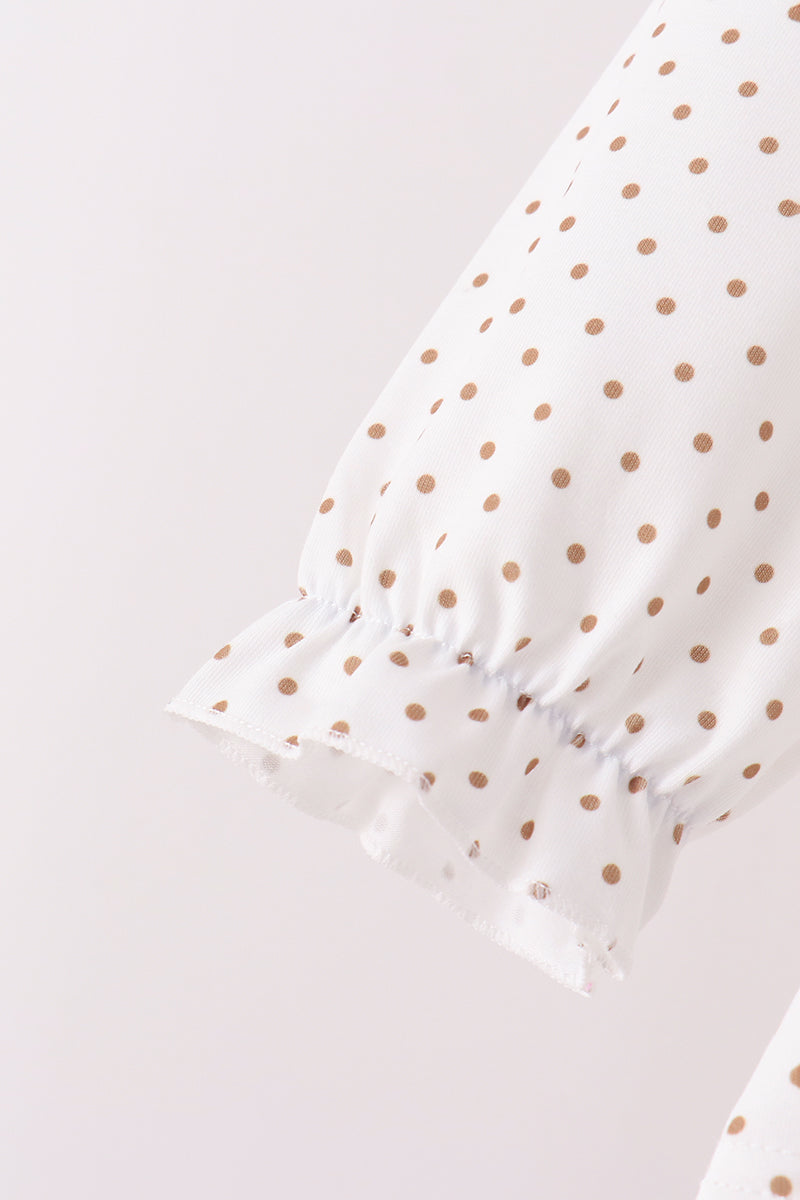 Pink Gingerbread Embroidery Ruffle Pants Set
