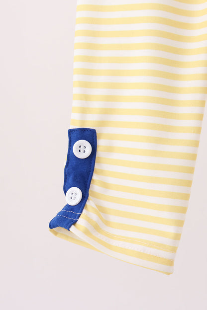 Royal Blue Character Embroidery Ruffle Pants