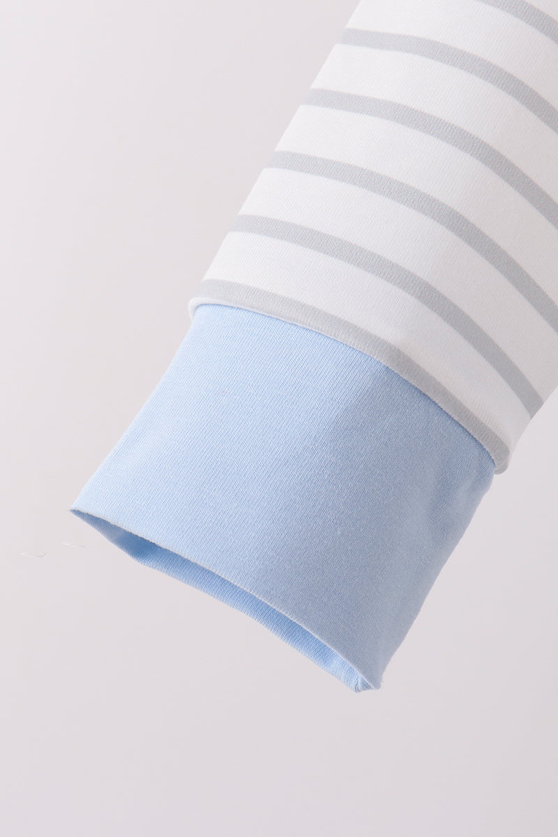 Blue Castle Applique Stripe Pants Set