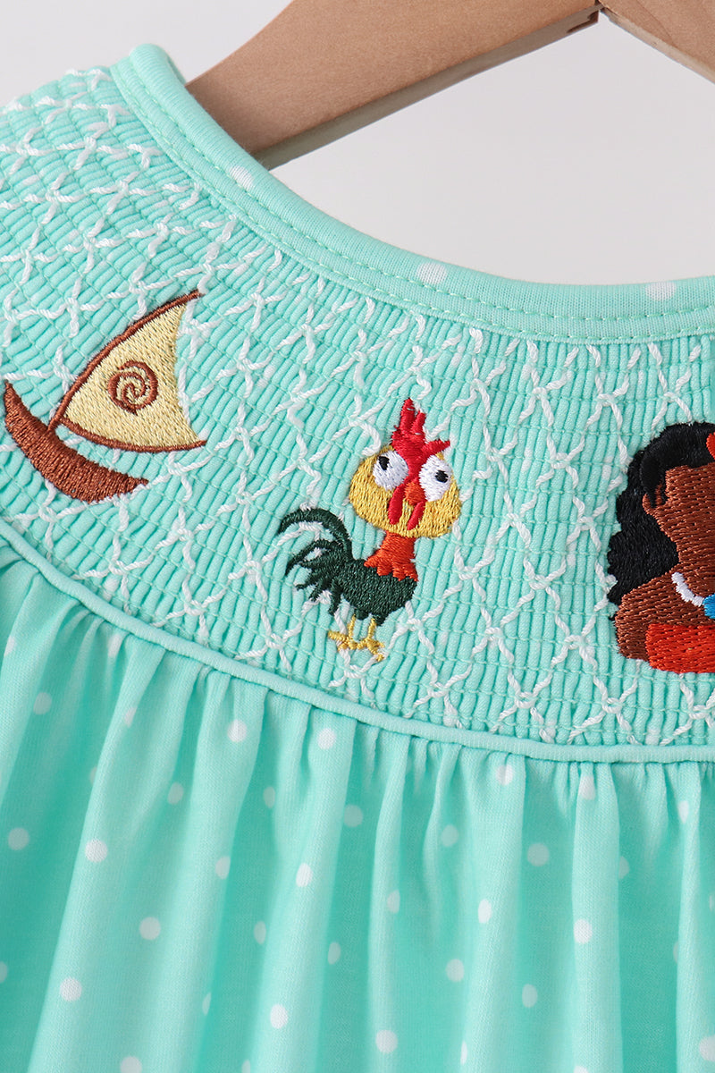 Green Character Smocked Ruffle Pants Set